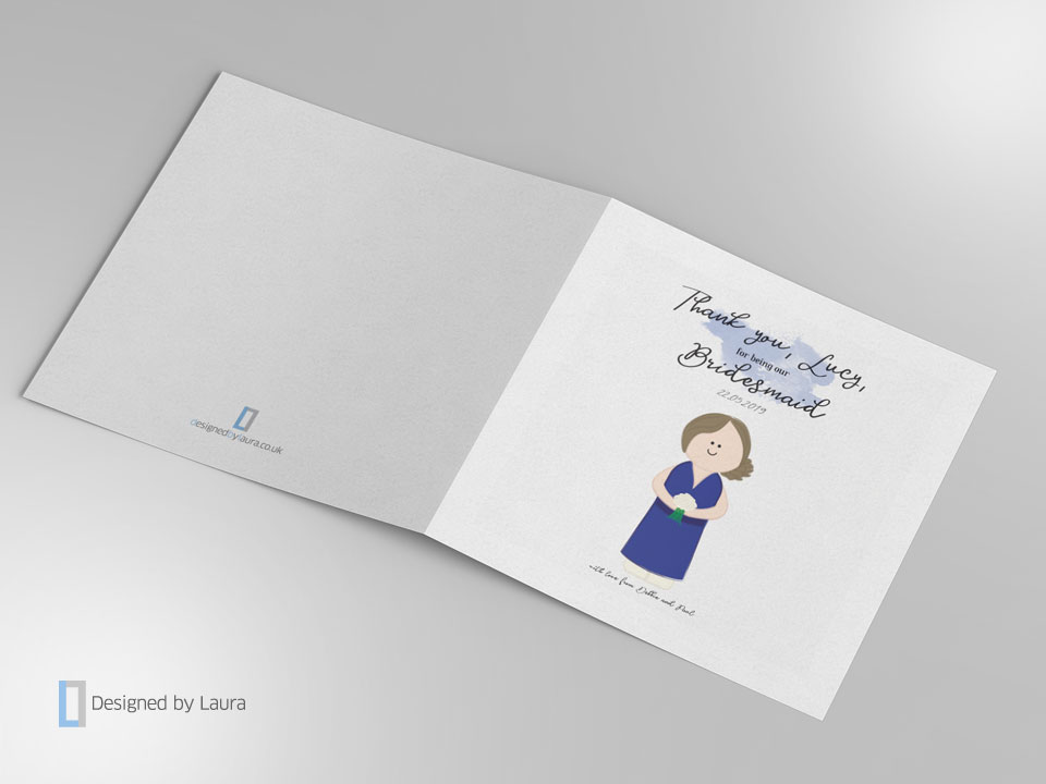 bridesmaid thank you card