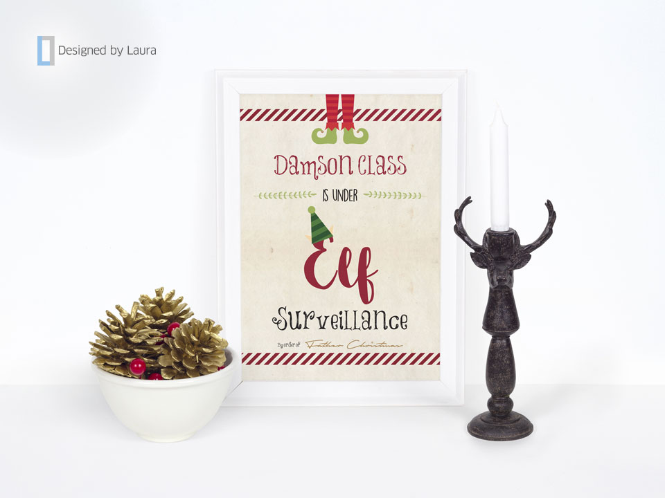 personalised elf surveillance sign