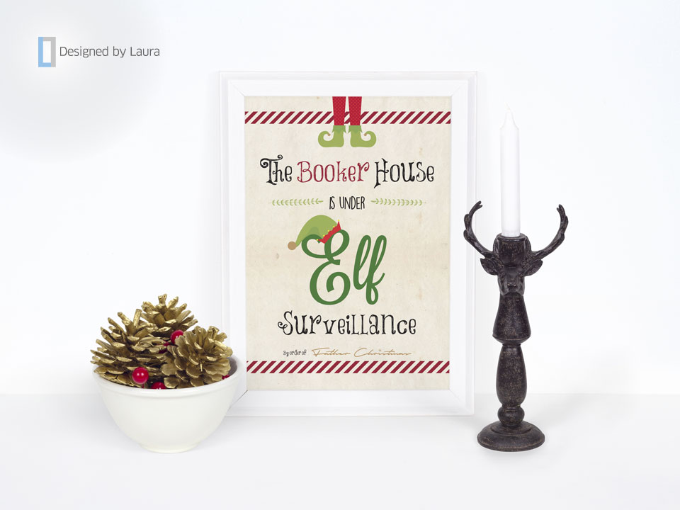 personalised elf surveillance sign