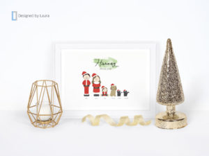 personalised family christmas print