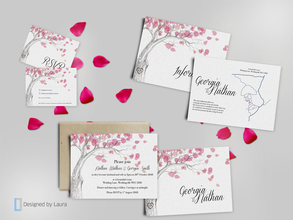 handmade matching wedding stationery