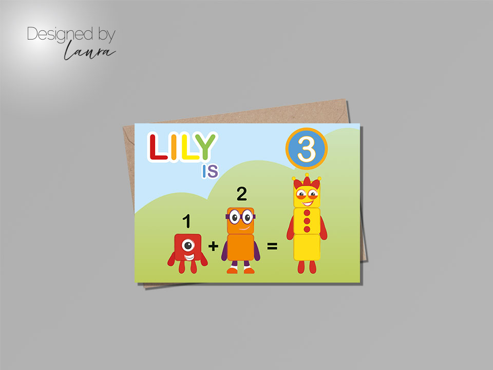 personalised numberblocks card