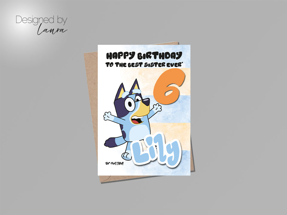 personalised bluey card