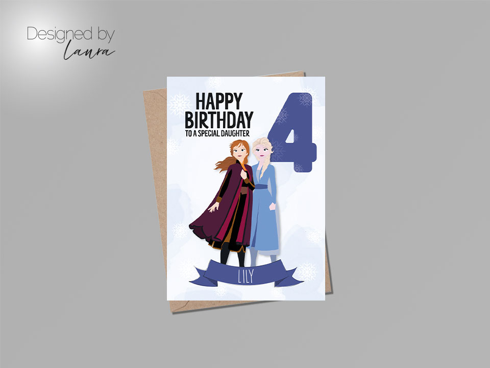personalised kids frozen card