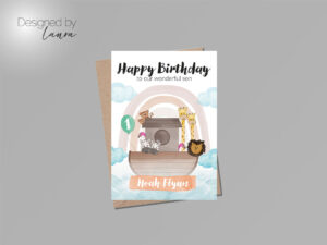 personalised son first birthday card